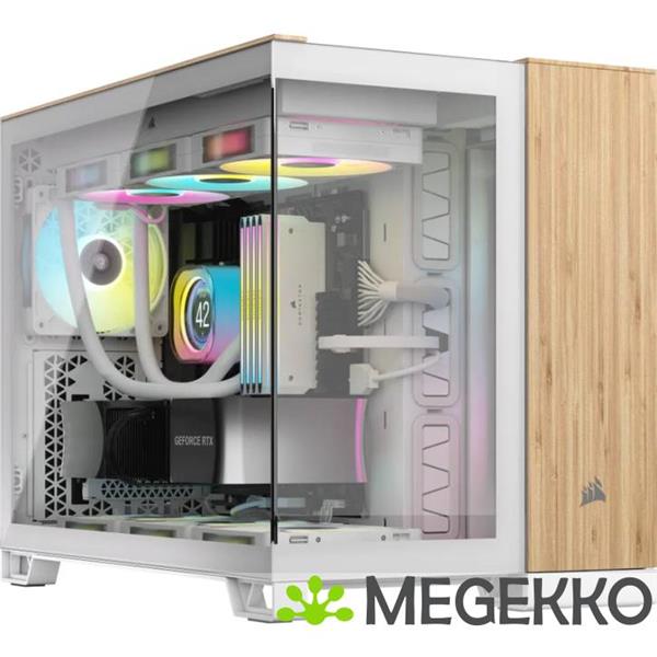 Grote foto corsair case 2500x rgb wit bamboe computers en software behuizingen en kasten