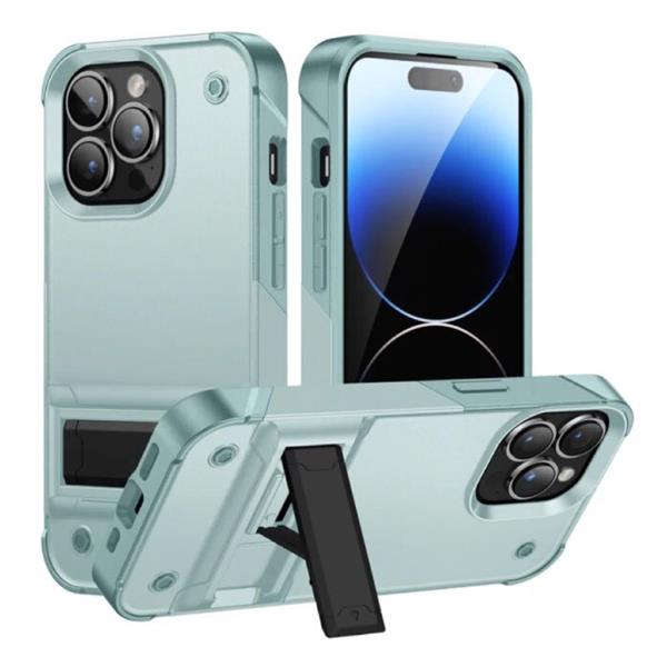 Grote foto iphone 16 pro max armor hoesje met kickstand shockproof cover case lichtblauw telecommunicatie mobieltjes