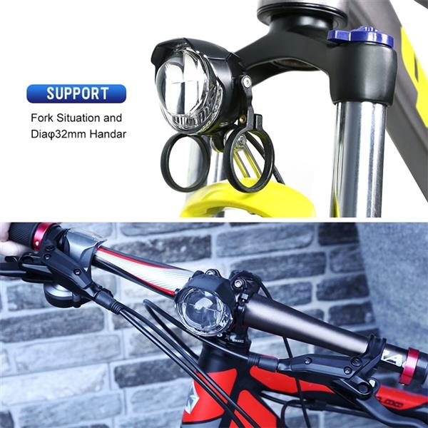 Grote foto elektrische fiets licht 3w waterdichte koplamp 60 lux met claxon fietsen en brommers elektrische fietsen