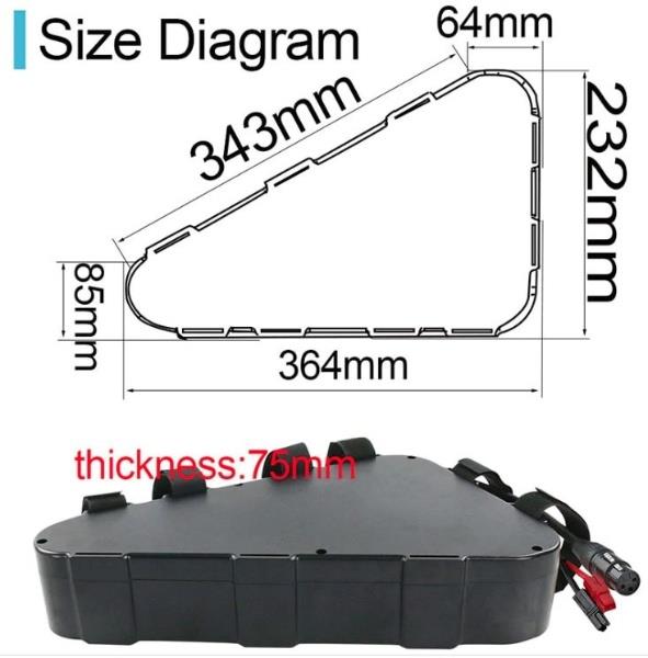 Grote foto driehoek batterij voor 250w 350w 500w bafang bbs01 bbs02 tsdz2 fietsen en brommers elektrische fietsen