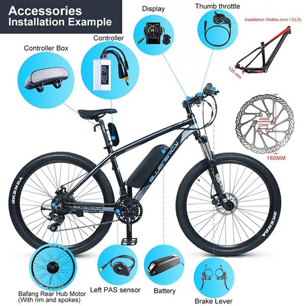 Grote foto ebike achterwiel hub motor kits dc cassette vliegwiel e bike bafang 36v 250w elektrische fiets hub d fietsen en brommers elektrische fietsen