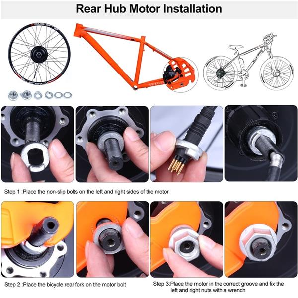 Grote foto ebike achterwiel hub motor kits dc cassette vliegwiel e bike bafang 36v 250w elektrische fiets hub d fietsen en brommers elektrische fietsen