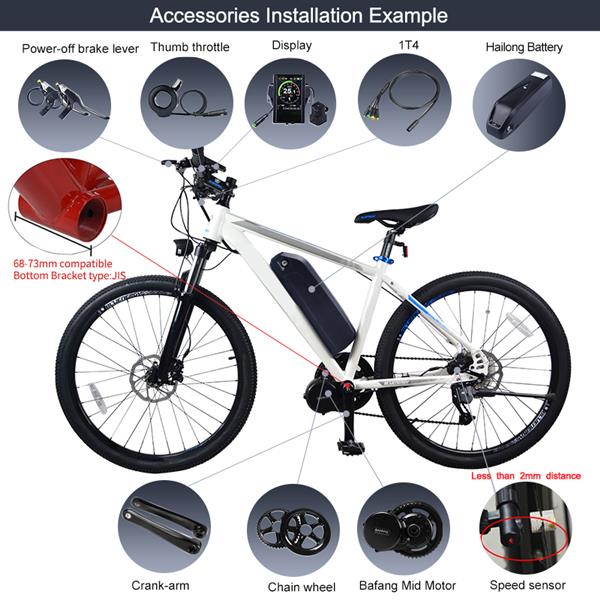 Grote foto bafang bbs02 48 v 750 w complete set incl batterij en lader fietsen en brommers elektrische fietsen