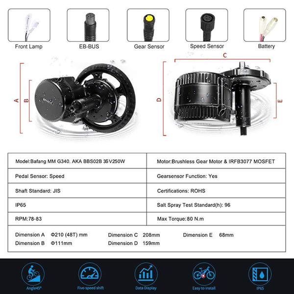 Grote foto bafang bbs01 36v 500w complete set incl batterij en lader fietsen en brommers elektrische fietsen