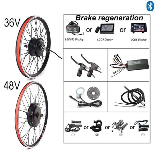 Grote foto wielmotor 48 volt 500w 1000w 1500w fietsen en brommers elektrische fietsen
