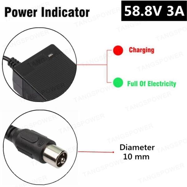 Grote foto 58.8v 3a elektrische fiets lader voor 14s 52v lithium batterij e bike charger hoge kwaliteit sterke fietsen en brommers elektrische fietsen