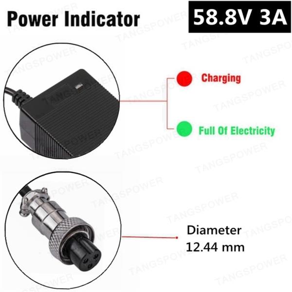 Grote foto 58.8v 3a elektrische fiets lader voor 14s 52v lithium batterij e bike charger hoge kwaliteit sterke fietsen en brommers elektrische fietsen