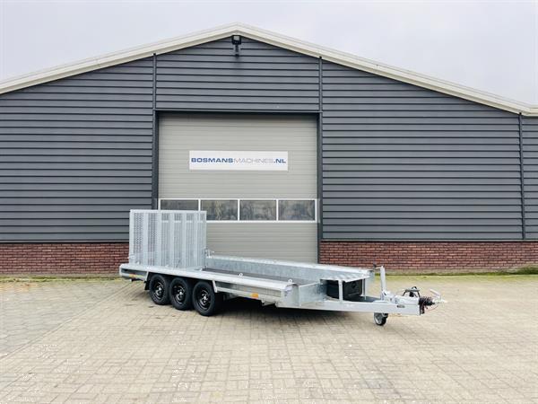 Grote foto vlemmix machinetransporter 3500 kg 400x180 nieuw met graafbakplateau opbergkist agrarisch aanhangwagens
