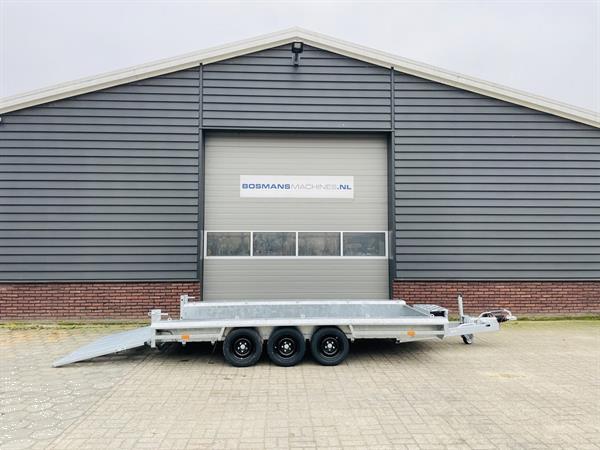 Grote foto vlemmix machinetransporter 3500 kg 400x180 nieuw met graafbakplateau opbergkist agrarisch aanhangwagens