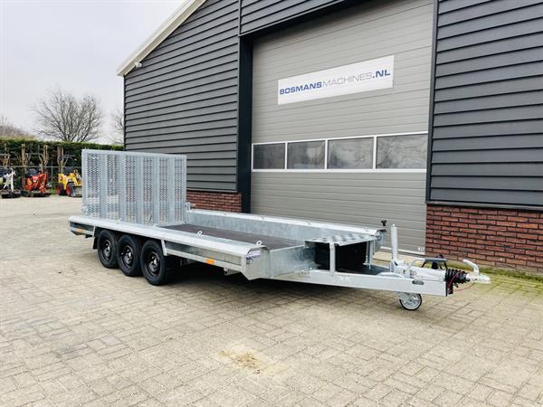 Grote foto vlemmix machinetransporter 3500 kg 400x180 nieuw met graafbakplateau opbergkist agrarisch aanhangwagens