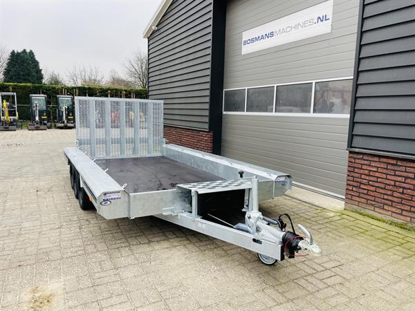Grote foto vlemmix machinetransporter 3500 kg 400x180 nieuw met graafbakplateau opbergkist agrarisch aanhangwagens