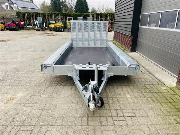 Grote foto vlemmix machinetransporter 3500 kg 400x180 nieuw met graafbakplateau opbergkist agrarisch aanhangwagens