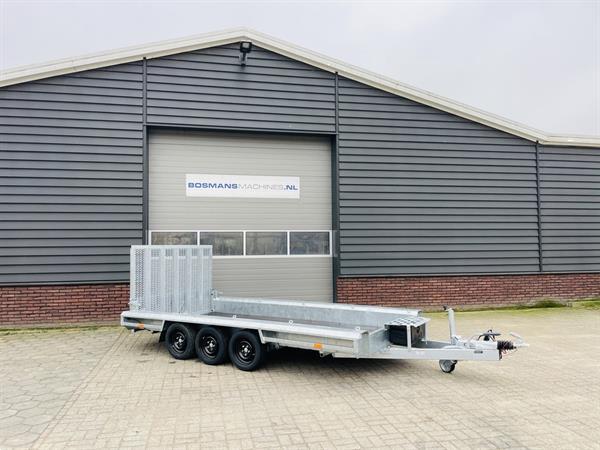 Grote foto vlemmix machinetransporter 3500 kg 400x180 nieuw met graafbakplateau opbergkist agrarisch aanhangwagens