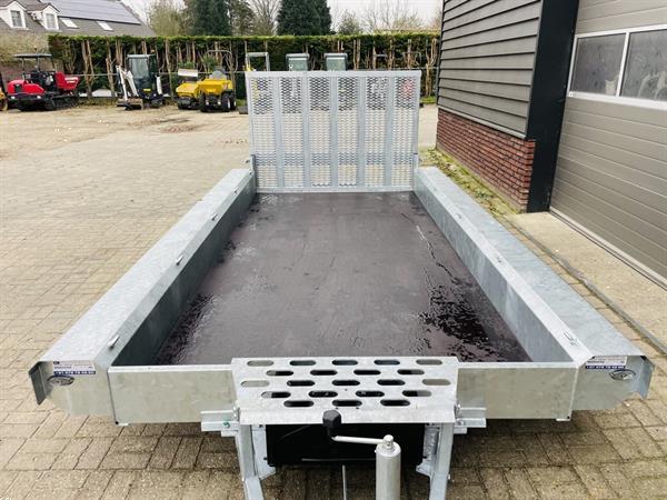 Grote foto vlemmix machinetransporter 3500 kg 400x180 nieuw met graafbakplateau opbergkist agrarisch aanhangwagens