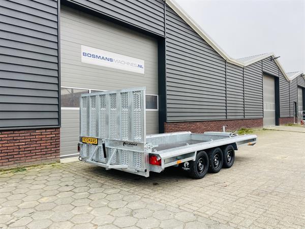 Grote foto vlemmix machinetransporter 3500 kg 400x180 nieuw met graafbakplateau opbergkist agrarisch aanhangwagens
