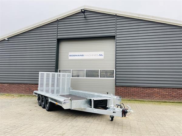 Grote foto vlemmix machinetransporter 3500 kg 400x180 nieuw met graafbakplateau opbergkist agrarisch aanhangwagens