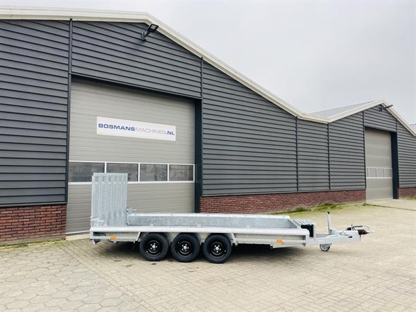 Grote foto vlemmix machinetransporter 3500 kg 400x180 nieuw met graafbakplateau opbergkist agrarisch aanhangwagens