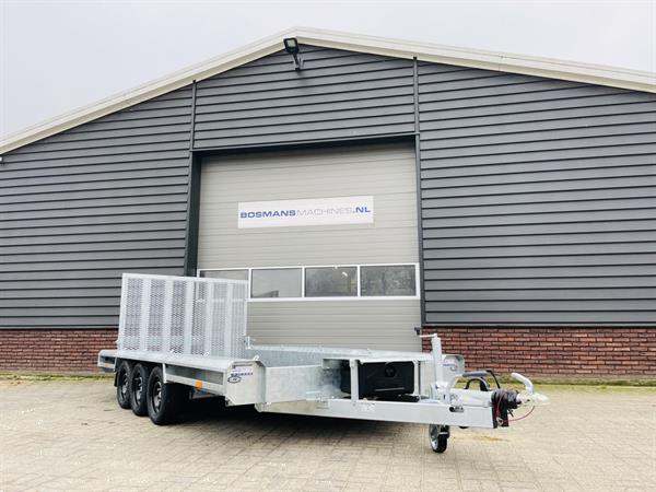 Grote foto vlemmix machinetransporter 3500 kg 400x180 nieuw met graafbakplateau opbergkist agrarisch aanhangwagens