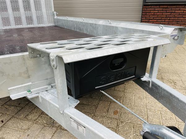 Grote foto vlemmix machinetransporter 3500 kg 400x180 nieuw met graafbakplateau opbergkist agrarisch aanhangwagens