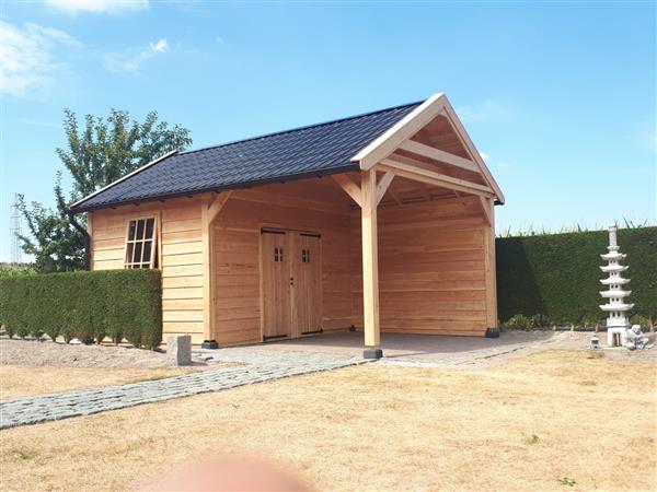 Grote foto tuinhuis douglas zadeldak exc. basis 600 x 400 tuin en terras tuinhuisjes en blokhutten