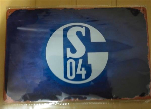 Grote foto schalke 04 8 retro metalen wandborden20x30 cm sport en fitness voetbal