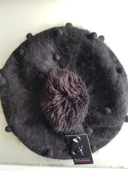 Grote foto french baret pompon kleding dames hoeden en petten