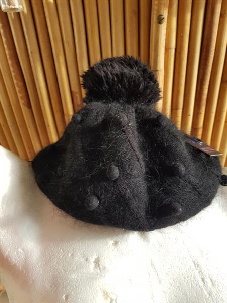 Grote foto french baret pompon kleding dames hoeden en petten