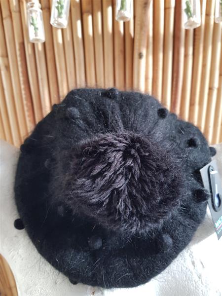 Grote foto french baret pompon kleding dames hoeden en petten