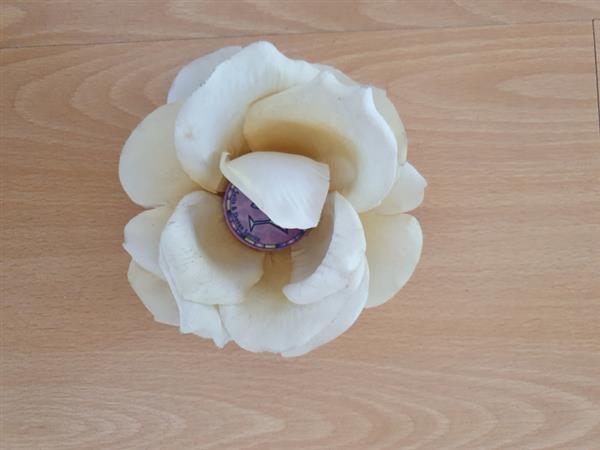 Grote foto off white pokerchip rose. kleding dames sieraden