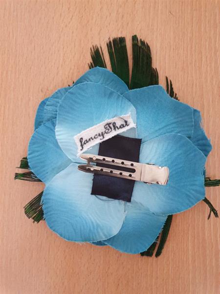 Grote foto blue peacock flower. kleding dames sieraden