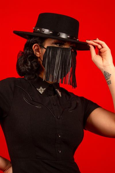 Grote foto katakomb fringe mask. kleding dames overige kledingstukken