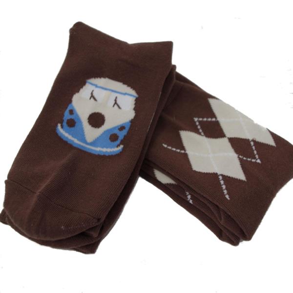 Grote foto warrior twin pack vw brown argyle socks. kleding heren schoenen