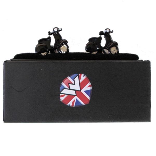 Grote foto warrior vespa enamel cuff links black. kleding heren truien en vesten