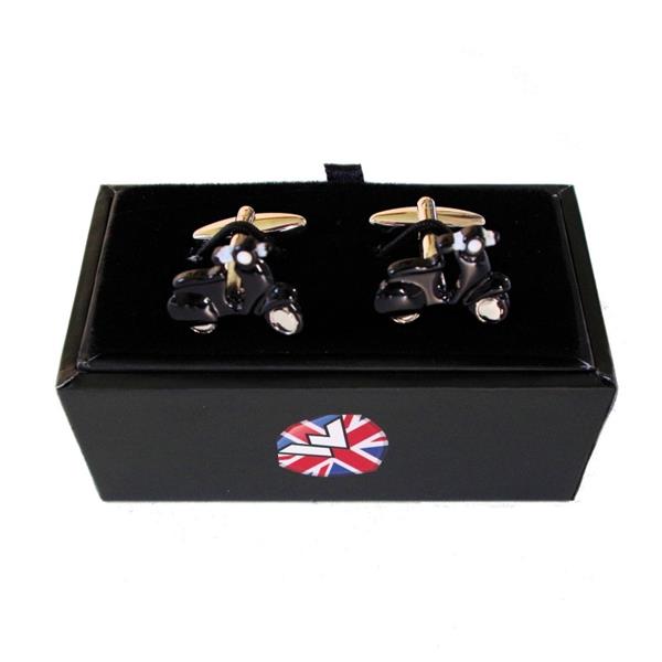 Grote foto warrior vespa enamel cuff links black. kleding heren truien en vesten