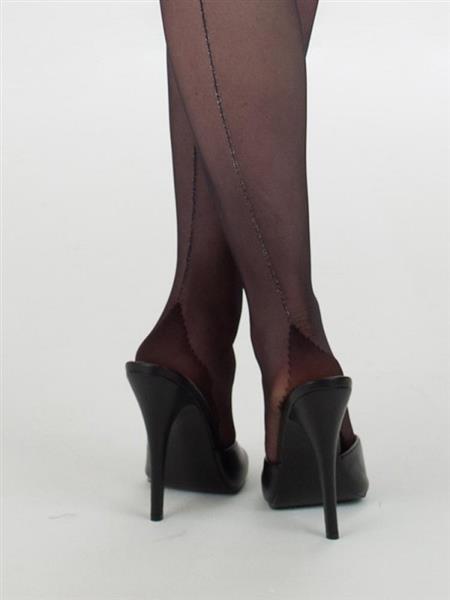 Grote foto what katie did black silver seamed tights. kleding dames ondergoed
