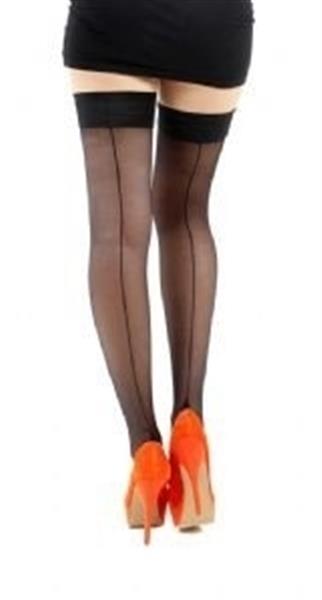 Grote foto 1940 s jive sheer holdups met naad in zwart zwart. kleding dames ondergoed