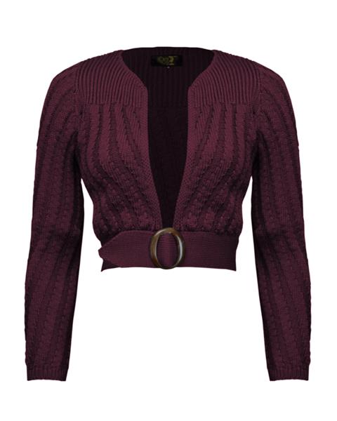 Grote foto the house of foxy datemaker cardigan in eggplant. kleding dames truien en vesten