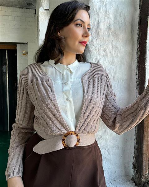 Grote foto the house of foxy datemaker cardigan in pearl. kleding dames truien en vesten