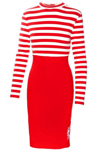Grote foto katakomb jailhouse dress red. kleding dames jurken en rokken