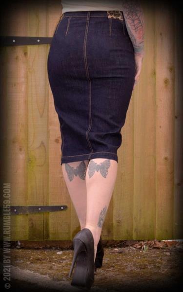 Grote foto rumble 59 high waisted jeans skirt second skin. kleding dames jurken en rokken