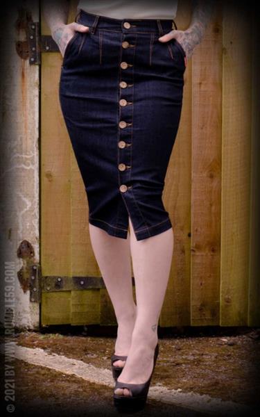Grote foto rumble 59 high waisted jeans skirt second skin. kleding dames jurken en rokken