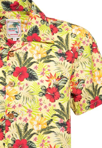 Grote foto king kerosin hawaii shirt yellow. kleding heren t shirts