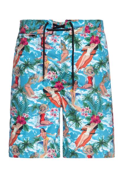 Grote foto king kerosin tropical hawaiien swimshort in medium. kleding heren broeken
