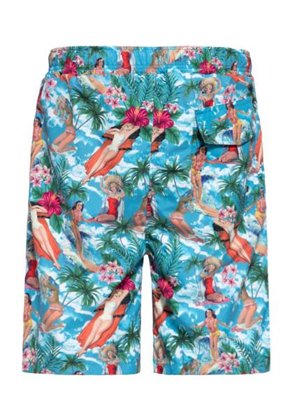 Grote foto king kerosin tropical hawaiien swimshort in medium. kleding heren broeken