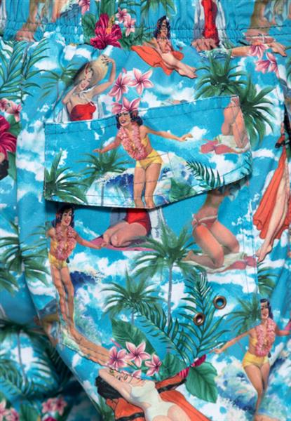 Grote foto king kerosin tropical hawaiien swimshort in medium. kleding heren broeken