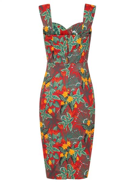 Grote foto collectif kulala jungle floral pencil dress. kleding dames jurken en rokken