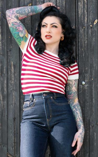 Grote foto rumble 59 striped sweater the red stripes kleding dames overige kledingstukken