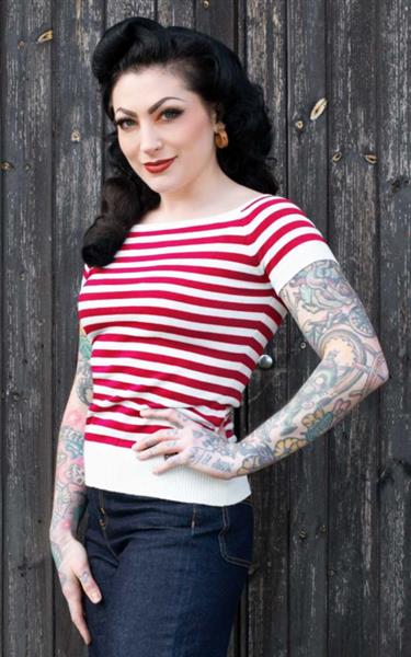 Grote foto rumble 59 striped sweater the red stripes kleding dames overige kledingstukken