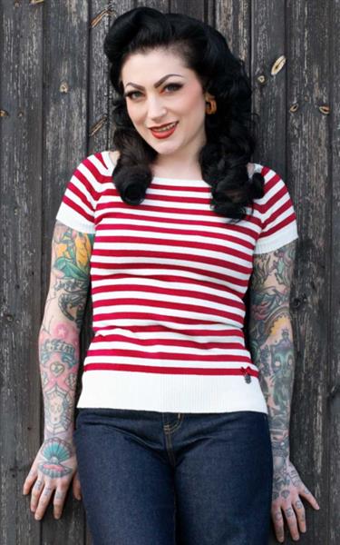 Grote foto rumble 59 striped sweater the red stripes kleding dames overige kledingstukken
