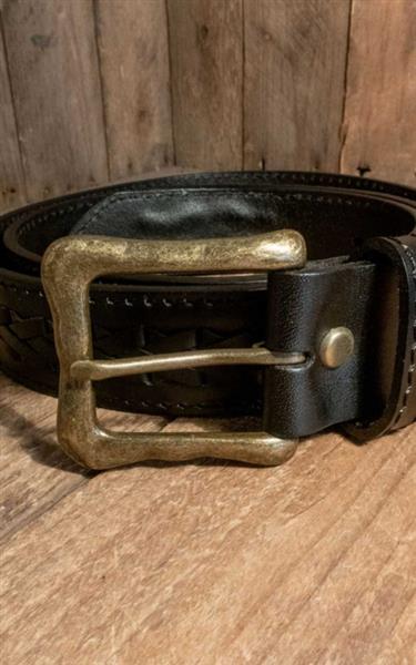 Grote foto rumble 59 leather belt with braided detail. kleding dames riemen